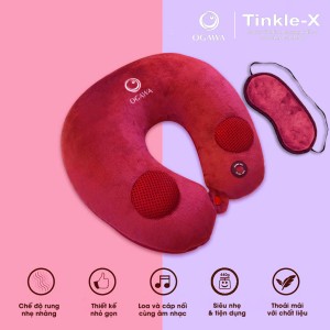 Gối massage kèm miếng che mắt ngủ (OL-0502X)-Tinkle Touch – X (OL-0502X) and sleep Eye Mask