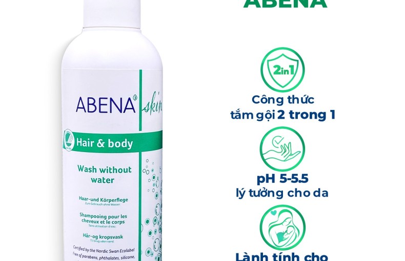 Dầu gội tắm khô Abena Hair & Body Wash 200ml